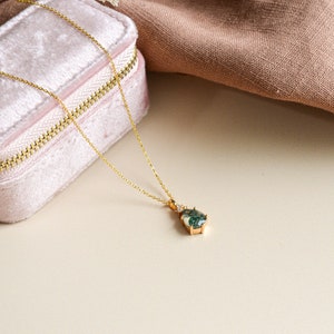 •AEON• moss agate + gold necklace (18