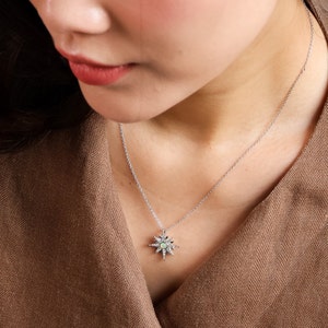 Natuurlijke opaalketting zilver, sterhanger starburst-ketting, geboortesteen verjaardagscadeaus voor haar