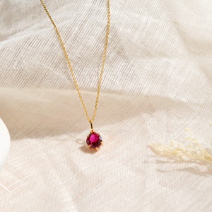 Genuine Ruby Gold Necklace, Ruby Stud Earringjewellery Set, Red Stone ...
