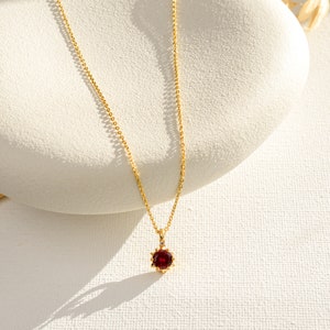 Ruby Star Necklace 14k Gold, July Birthstone Pendant, Mother&#39;s Day Valentine&#39;s Anniversary Gifts Birthday Jewellery Gifts For Her