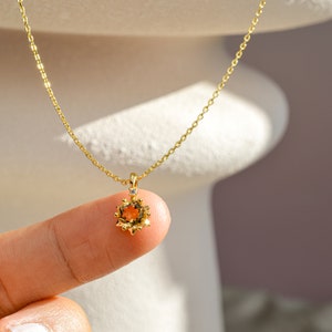Natural Citrine Gold Necklace, Solid Gold Star Necklace Citrine November Birthstone Pendant, Wedding Jewellery, Birthday Gifts For Her