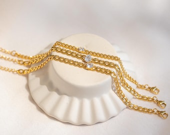 Pulsera de oro 18K PVD, Conjunto de joyas de oro resistente al agua 18K PVD, Regalos de cumpleaños para ella