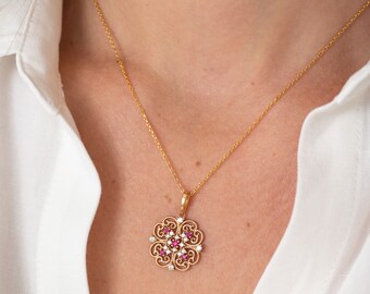 Genuine Ruby Necklace - Etsy UK