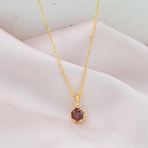 Natural Garnet Gold Necklace, January Birthstone Star Pendant, bridal Jewellery, Birthday Gifts For Her