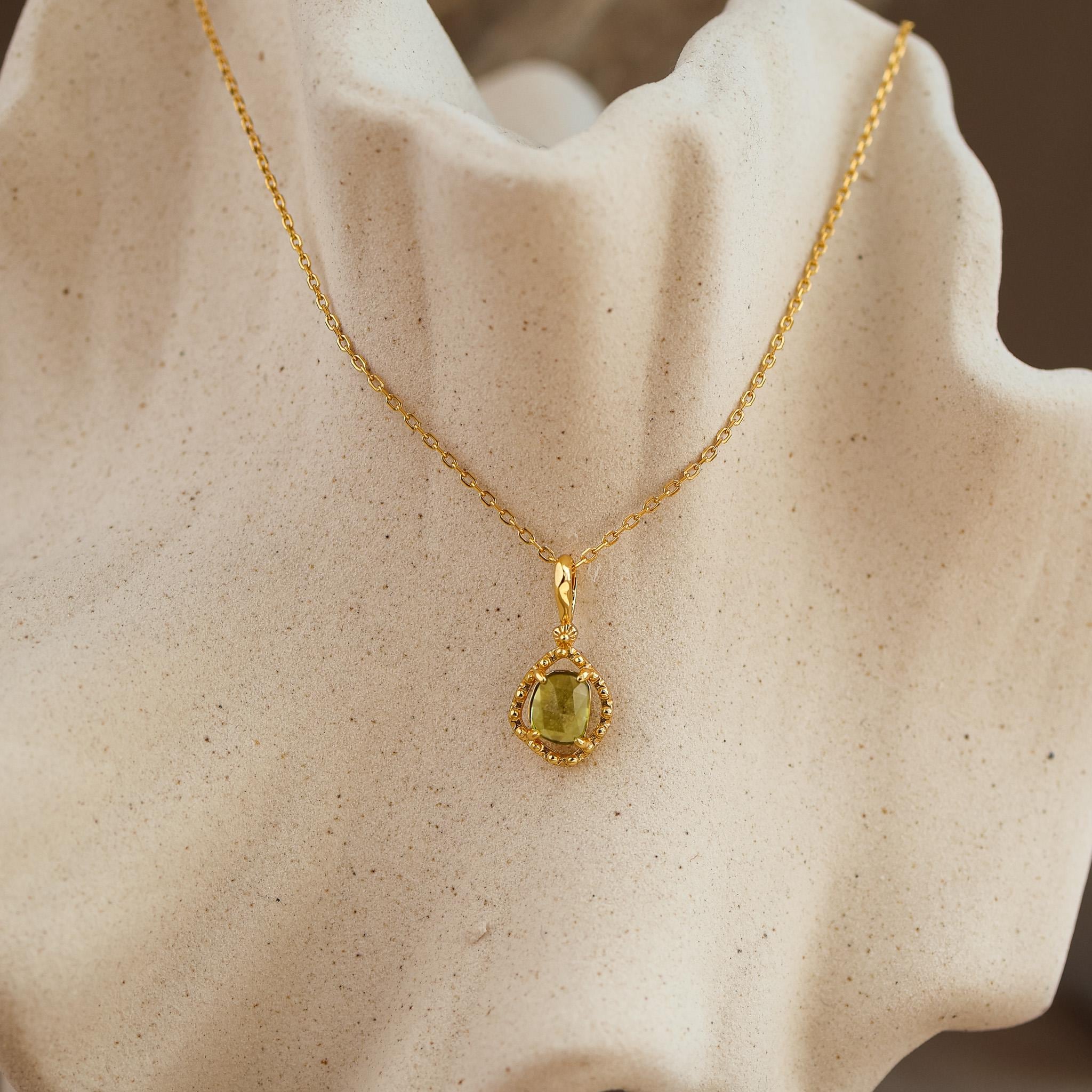 Superbe Collier Long En Péridot Naturel - 80 Cm, élégance Bohème