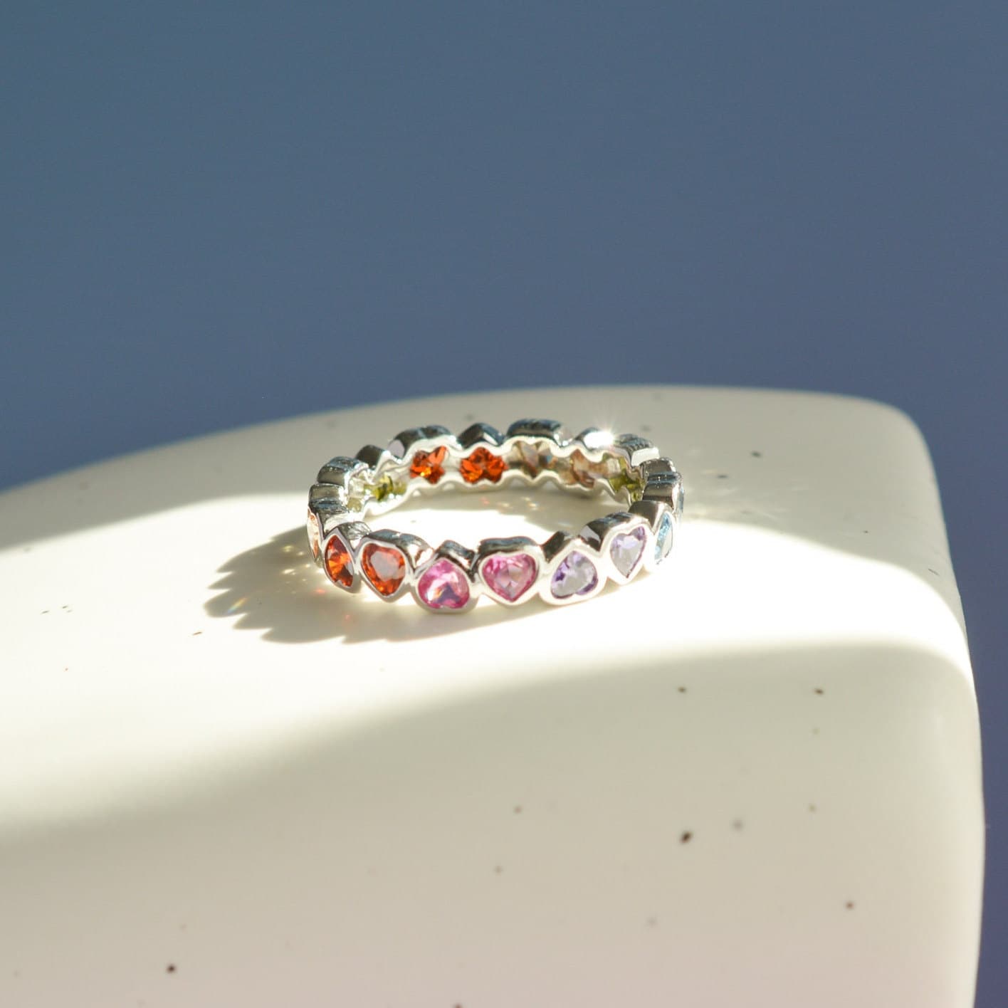 Rainbow Heart Ring Etsy Australia