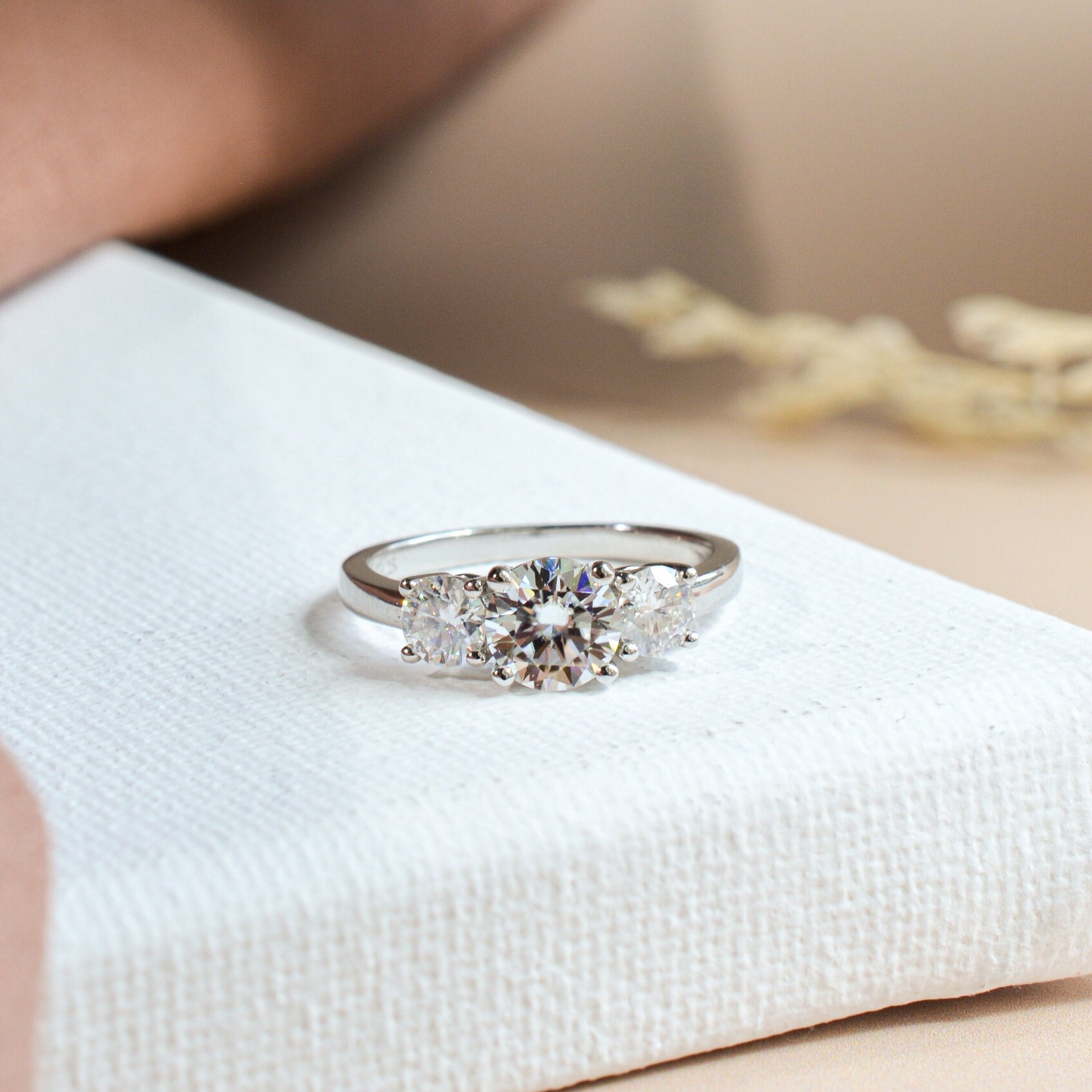 Cz 3 stone rings deals