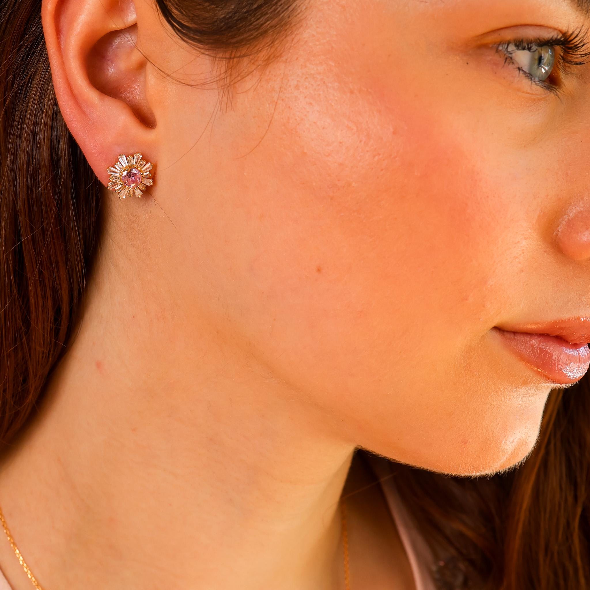 Orecchini a bottone in oro 14 kt (uccelli