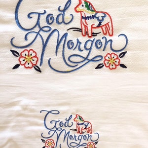 Dutch Goedemorgen Or Norwegian God Morgen or Swedish God Morgon Flour Sack Towels image 4