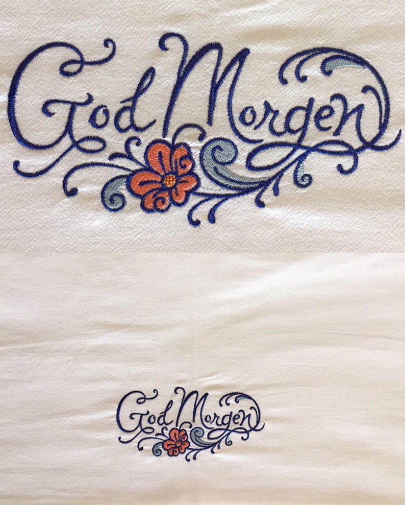 Dutch Goedemorgen Or Norwegian God Morgen or Swedish God Morgon Flour Sack Towels image 3