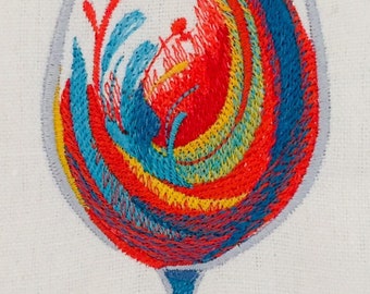 Wine Splash in Watercolor Tea Towel