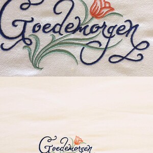 Dutch Goedemorgen Or Norwegian God Morgen or Swedish God Morgon Flour Sack Towels image 2