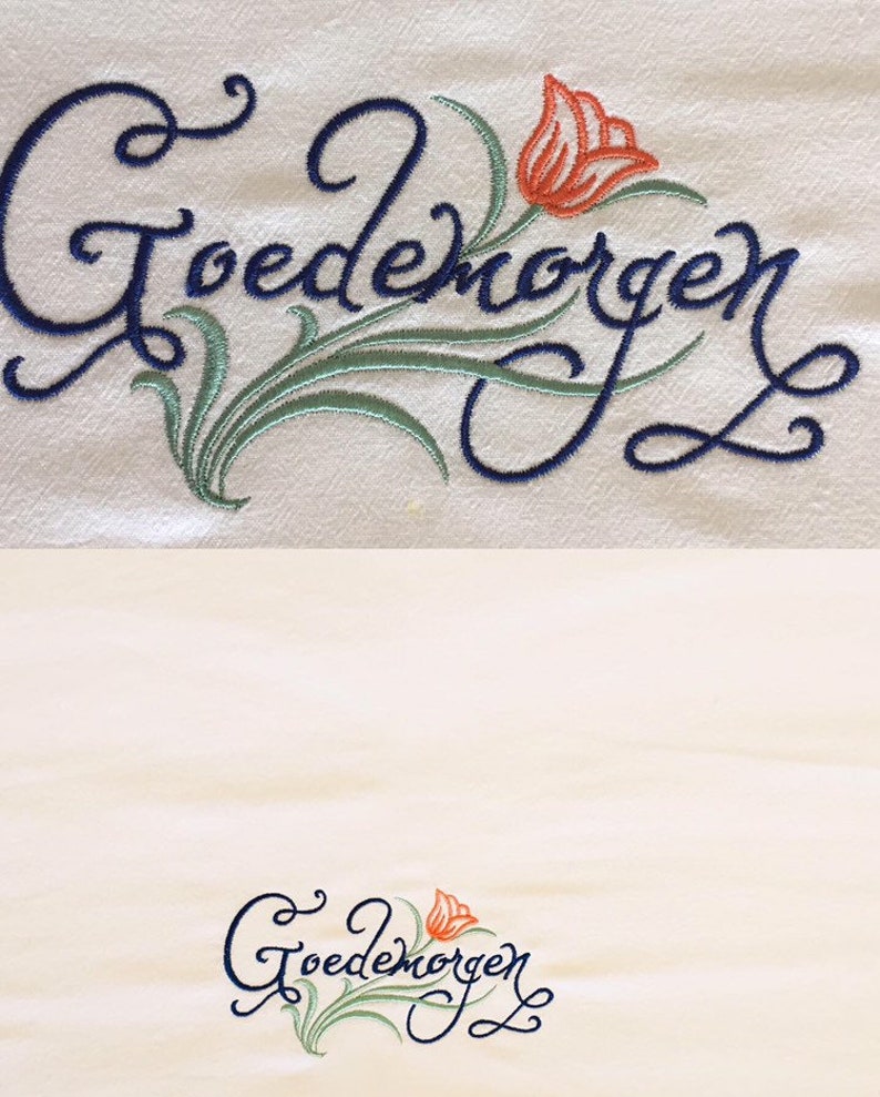 Dutch Goedemorgen Or Norwegian God Morgen or Swedish God Morgon Flour Sack Towels image 2