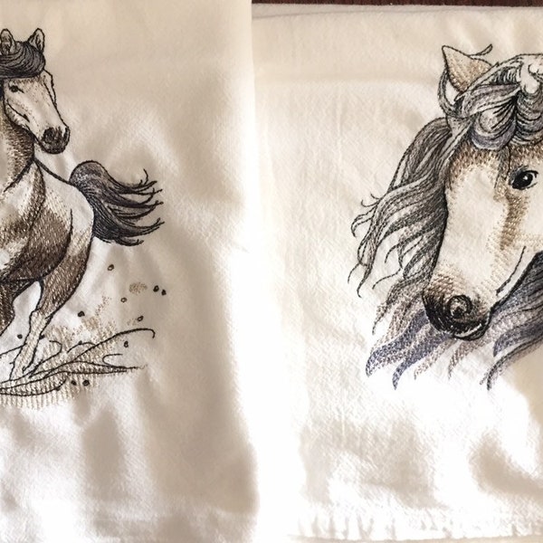 Elusive Stallion & Running Wild Stallion Flour Sack Towels