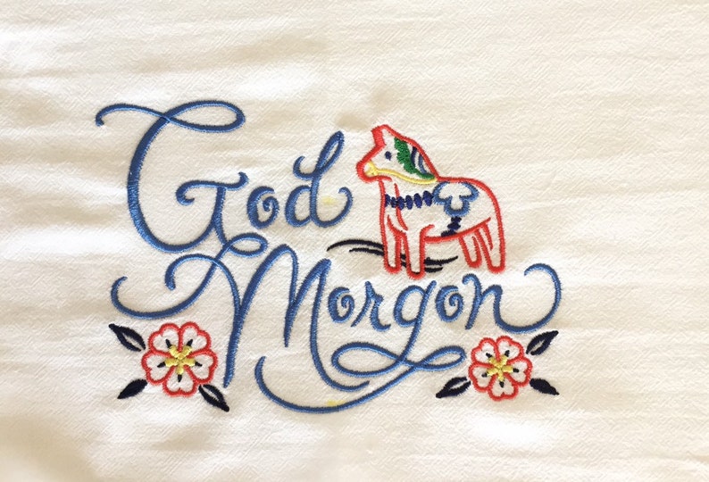 Dutch Goedemorgen Or Norwegian God Morgen or Swedish God Morgon Flour Sack Towels image 10