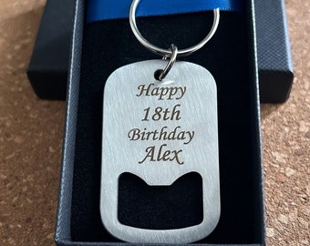 Personalised Birthday Keepsake Keyring , Personalised  Bottle Opener , 18th Birthday gift , 21st Birthday Gift , 30th Birthday Gift