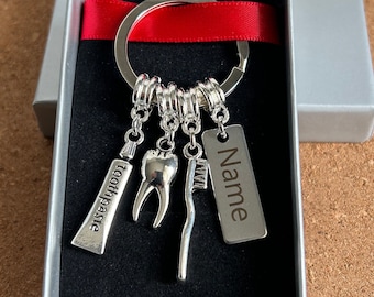 Personalised Dentist Gift,  Dental Nurse Gift ,Dental Nurse Graduation Keepsake , Dentist Graduation , Hygienist Keepsake Keyring