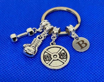 Gym Gift , Weight Dumbbell Keyring ,Gym Keyring,  Body Builder Gym Gift Sport Fitness Keyring, Boxing keyring
