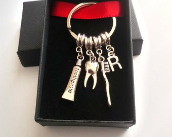 Dentist Gift Dental Nurse Gift Personalised with a Initial Dental Nurse Graduation Keepsake Dentist Graduation Hygienist Keepsake Keyring
