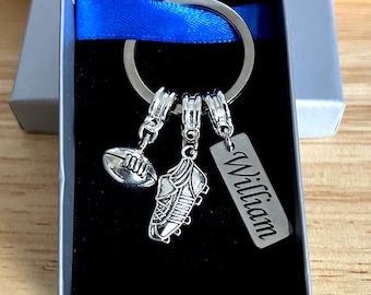 Rugby Keyring Personalised Gift ,Rugby Birthday , Rugby Xmas Gift, Dad Xmas Gift, Friend Rugby Gift, Son, Grandad, Daughter Niece, Sister