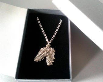 Boys Football Boots Necklace Girls Football Boots Necklace Silver Plated Chain Team Gift Boys Birthday Gift