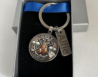 Personalised Golf Keyring Gift,  Dad Gift, Grandad Gift, Fathers Day Gift