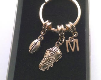 Rugby Keyring Gift Initial Rugby Keyring Birthday Gift
