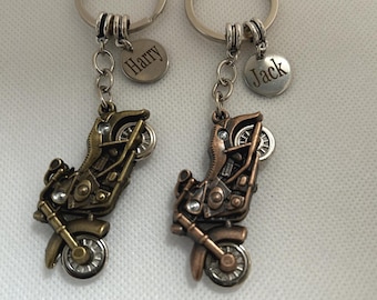 Personalised Motorbike Keyring, 3D Miniature Motorbike birthday gift, Motorbike keycharm