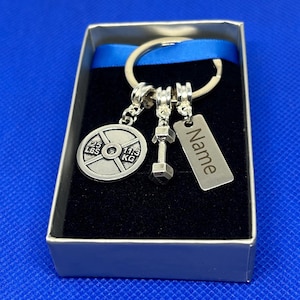 Gym Gift Weight Dumbbell Keyring Personalised Gym Keyring  Sport Fitness Keyring