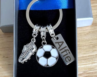 Football Keyring Gift Personalised Keepsake , Football xmas stocking filler Football Birthday Gift ,Dad Gift, Grandad Gift, Friend Gift, Son