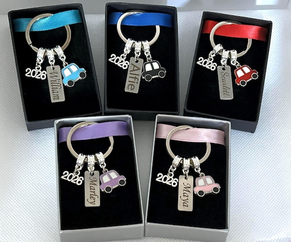 New Driver Gift, Driving Test Pass Gift , New Driver 2026 Gift , Personalised with a Name, New Car Keyring