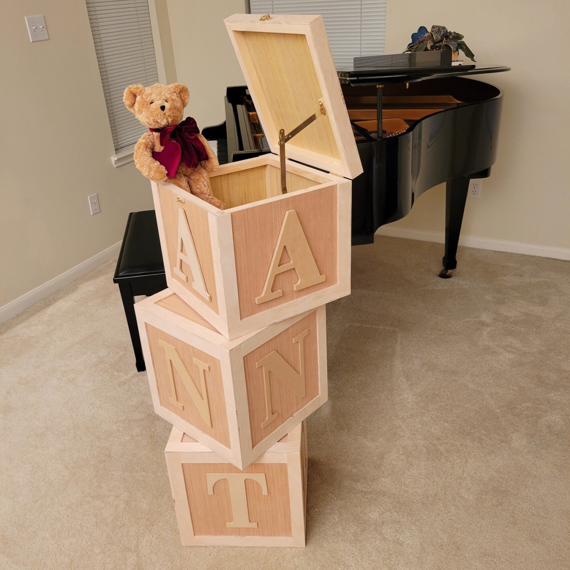 Large Shallow Wooden Storage Box With Hinged Lid & Cut-out Handles Toy Box  Chest Crate Trunk Container Decorative Plain Unpainted Pine -  Norway