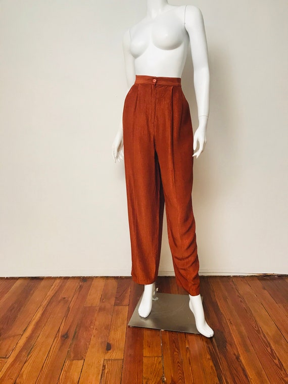 90s rust pleated trouser, SZ L
