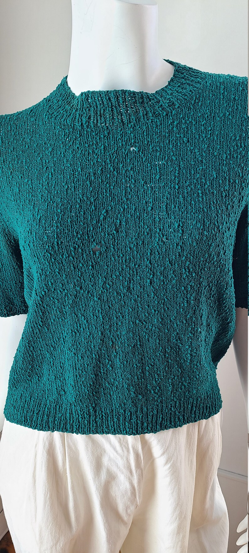 green distressed shirt