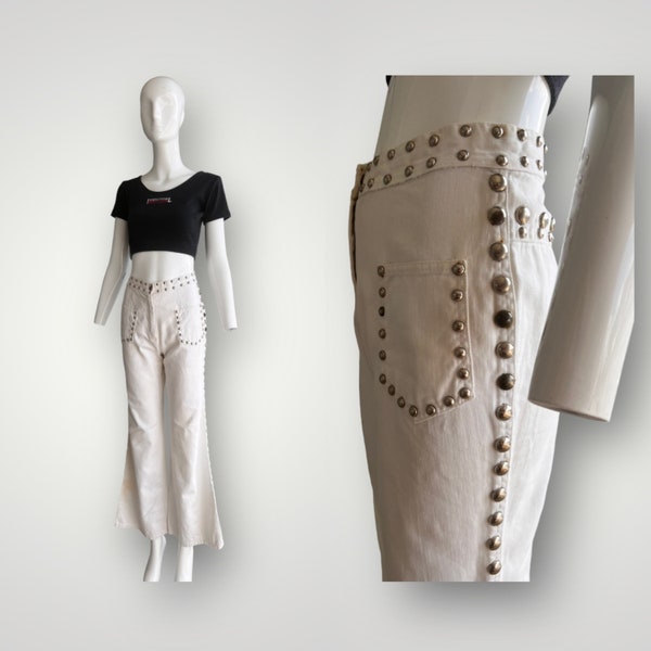 White Studded Jean