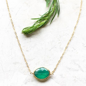 14K gold fill wrapped stone on 14K gold fill chain