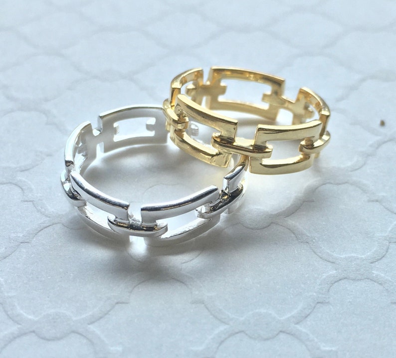 Paperclip ring in gold or sterling silver 24K gold vermeil Etsy