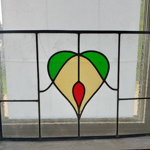 Large Antique Stain Glass Window