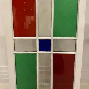 Antique Wood Stained Glass Window