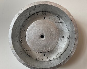 Antique Industrial Wood Mold with Silver Leaf Finish