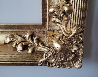 Antique Gold Leaf Picture Frame with a Contemporary Finish for a 28 1/8" x 13" photo