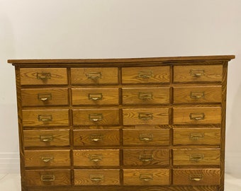 Antique Oak Apothecary Cabinet