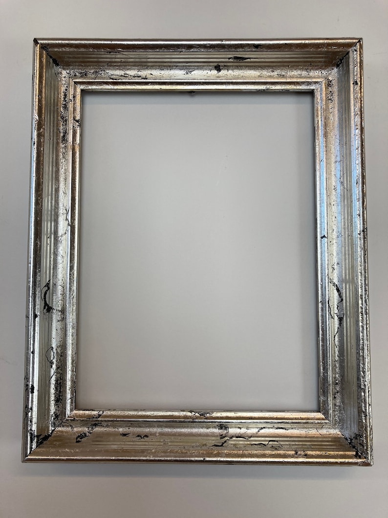 Antique Silver Leaf Picture Frame With a Contemporary Finish for a 11.5