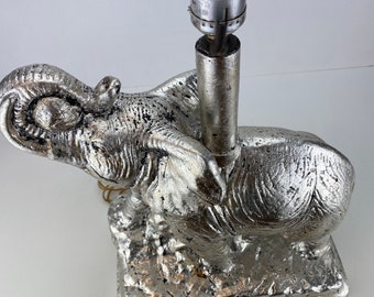 Antique Silver leaf elephant lamp
