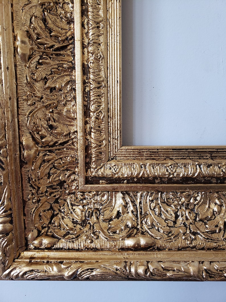 Antique Gold Leaf Picture Frame With a Contemporary Finish for a 21 X