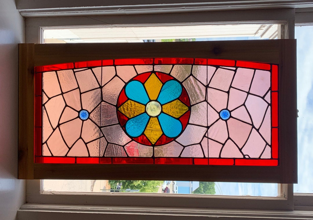 【希少】ヴィンテージ ART glass STENHYTAA W.W. sg 3842 antique stained glass window 20.5 x 36.75 | eBay