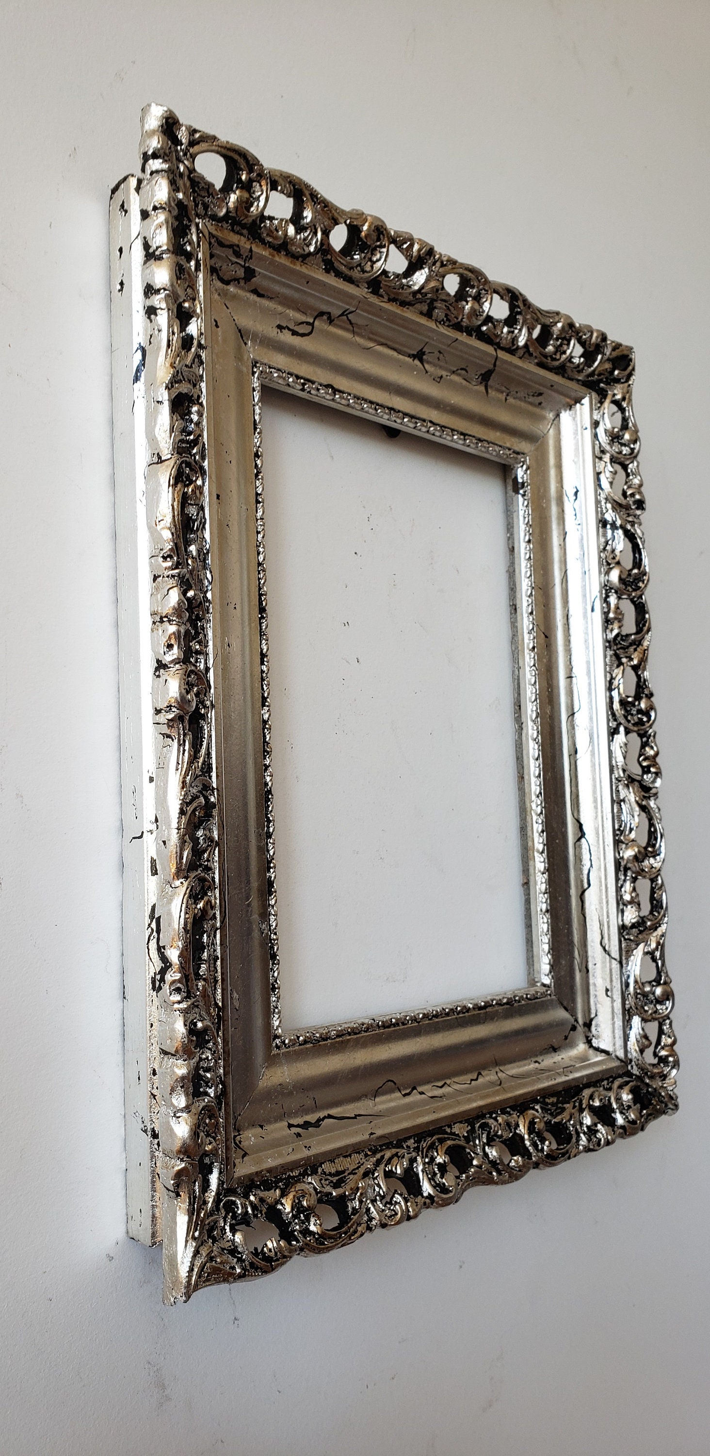 Antique Silver leaf picture frame for a 9 1/4 x 6 Etsy
