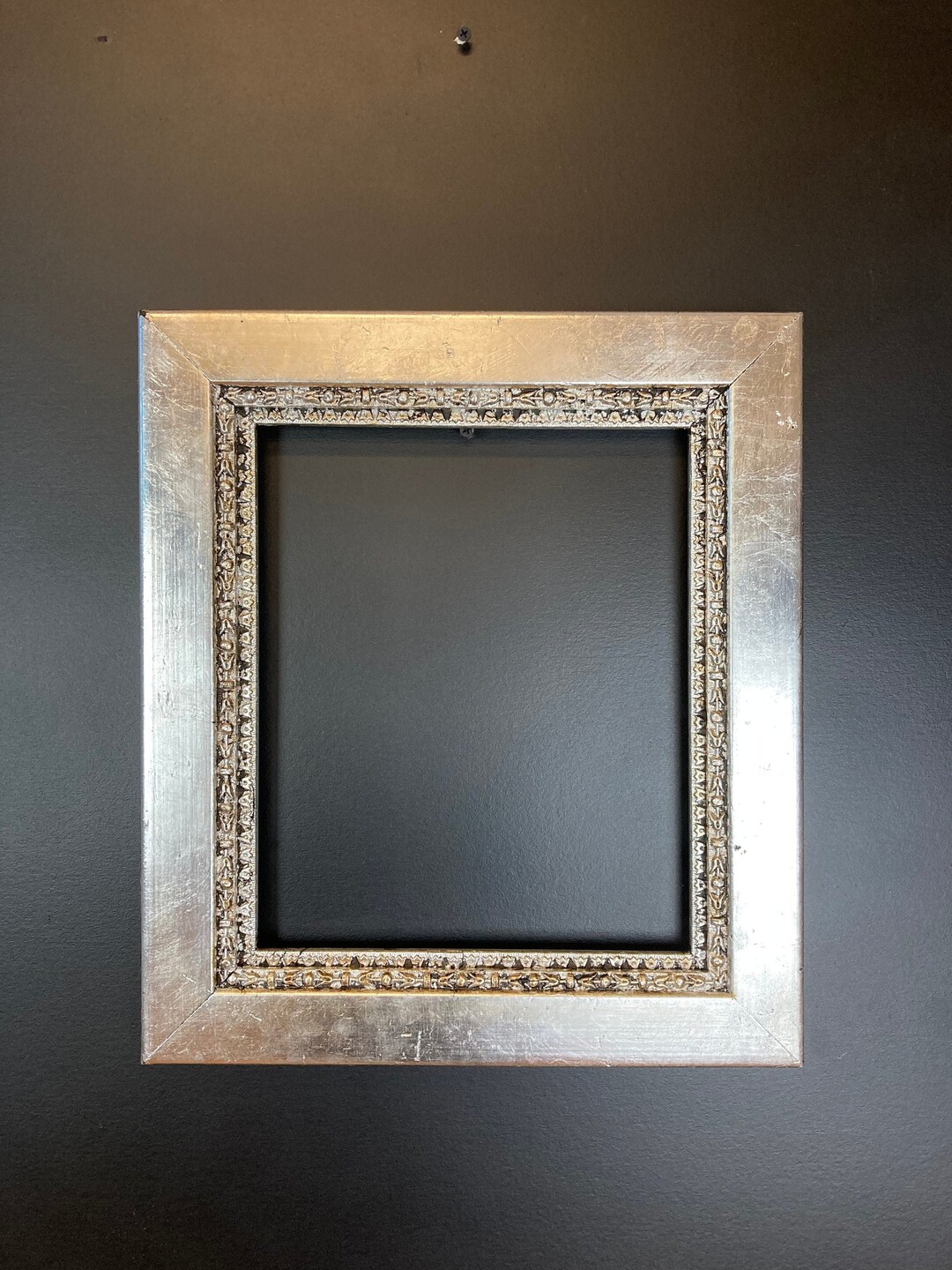 Antique Silver Leaf Picture Frame With a Contemporary Finish Etsy UK