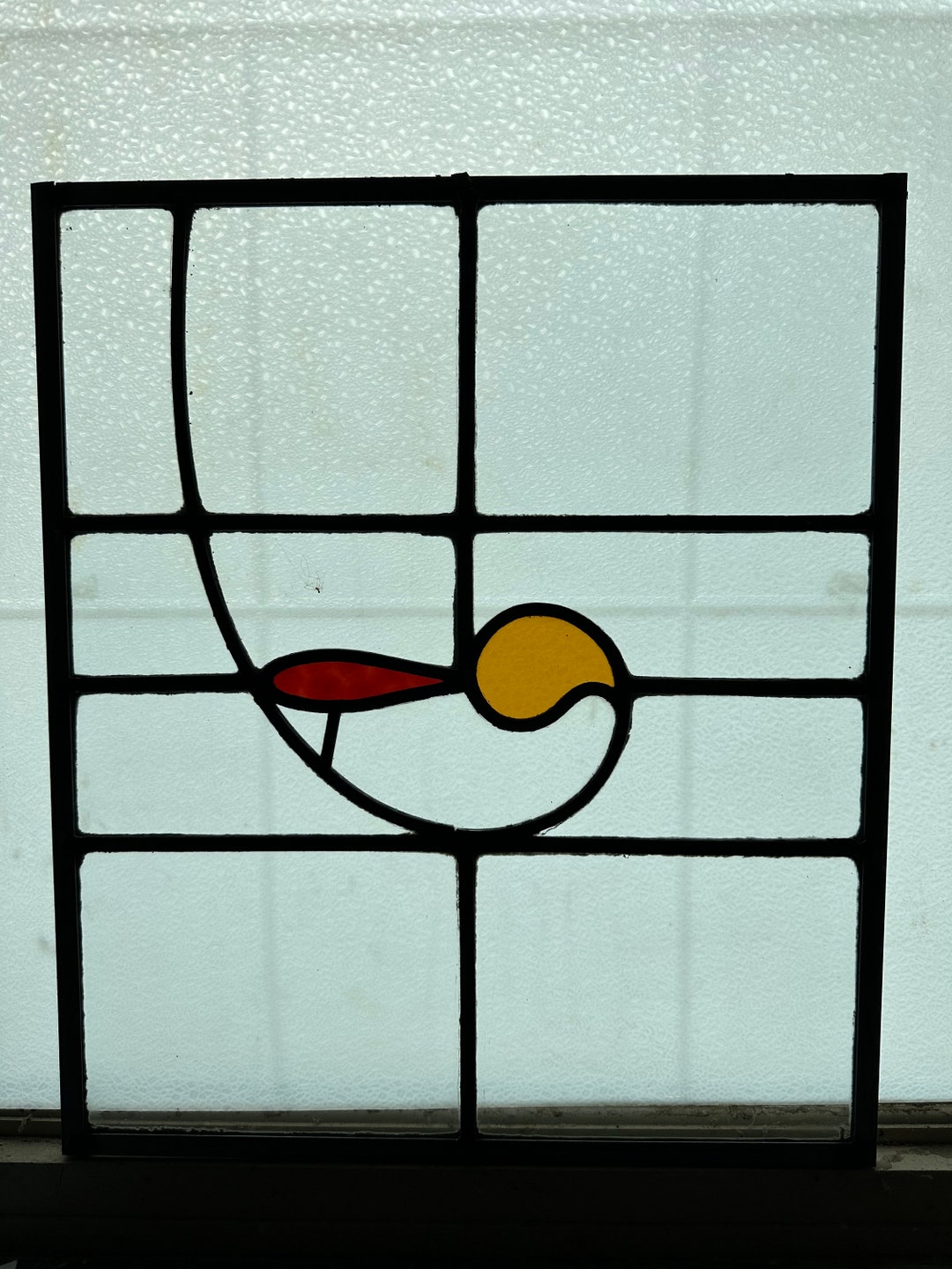 Antique Leaded Stain Glass Panel Window Etsy