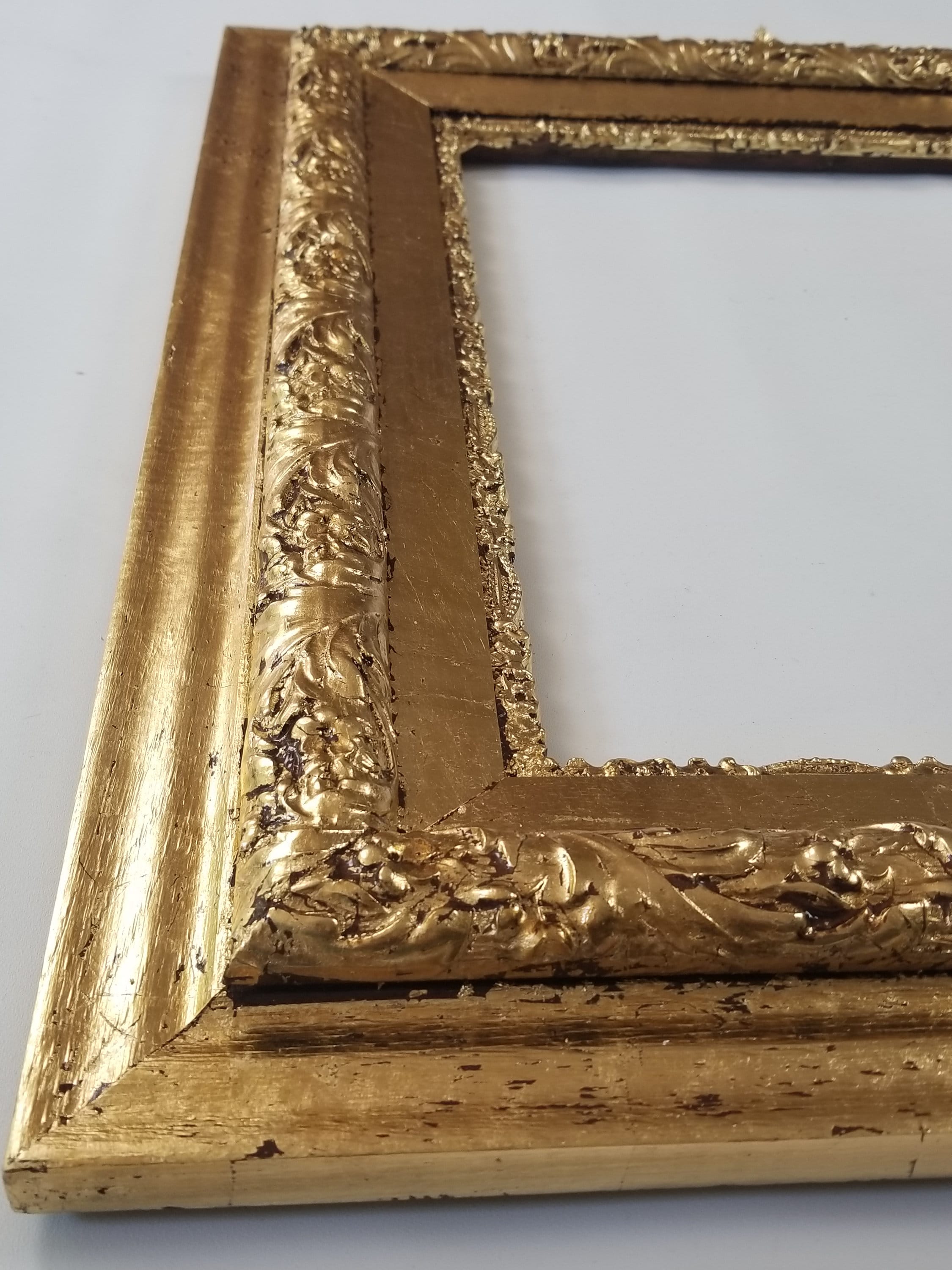 Antique Gold Leaf Picture Frame With a Contemporary Finish for a 16 3/8